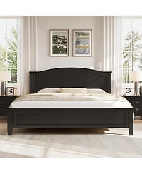 Streamdale Furniture Full Size Platform Bed with Headboard with Wooden Slat Support Legs