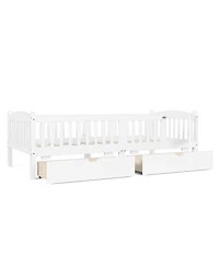 Streamdale Furniture Platform Bed with Storage and Guardrails