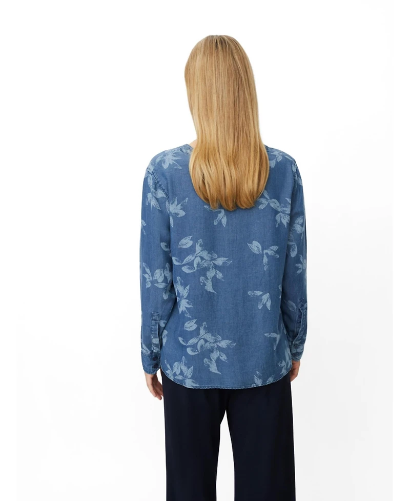 Masai Copenhagen Women's MaDariane Denim Floral Print Blouse