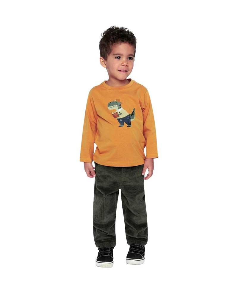Deux par Deux Toddler Boys 2T -5T Long Sleeve Cotton T-Shirt