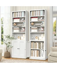 Boyel Living Industrial Modern Tall 5 Tier Adjustable Shelves Steel Bookshelf