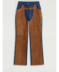 Nasty Gal Women's Denim Studded Suedette Mix Chap Jean