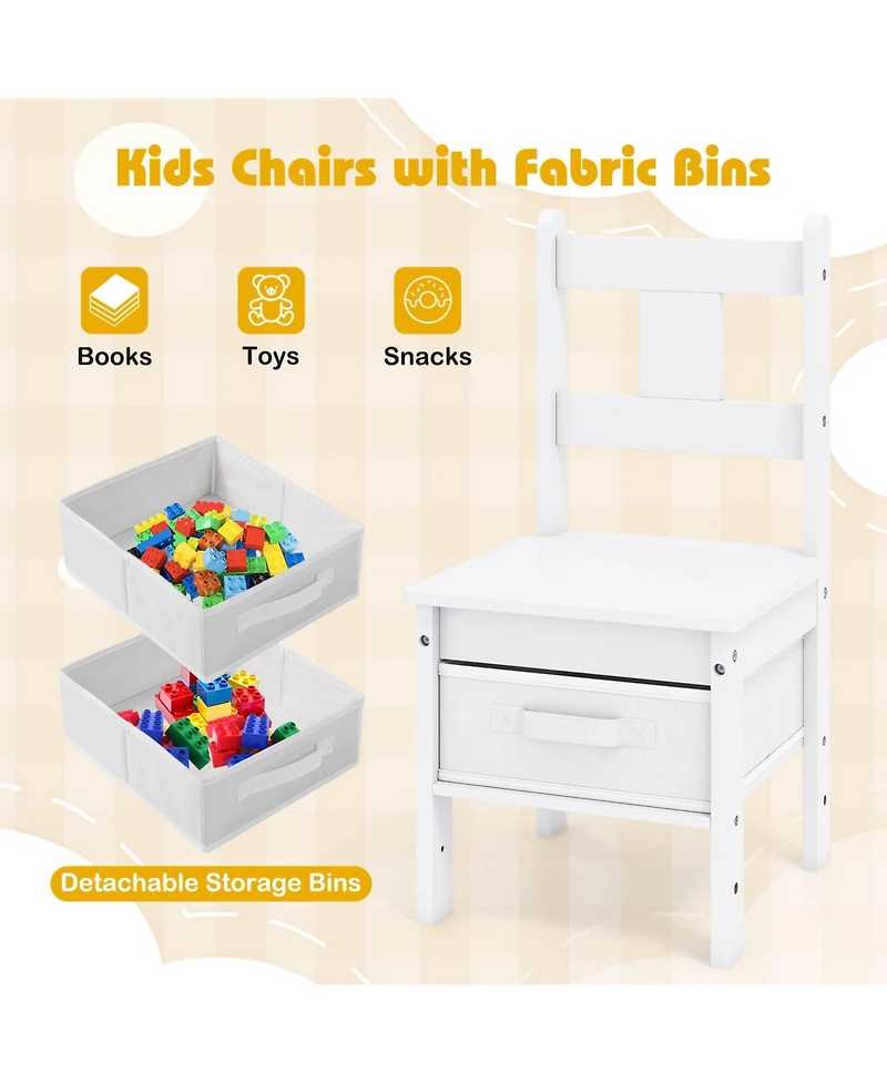 Slickblue Kids Table and Chairs Set 3 Piece Wooden Furniture with Cat House