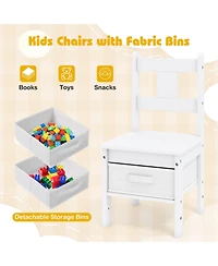 Slickblue Kids Table and Chairs Set 3 Piece Wooden Furniture with Cat House