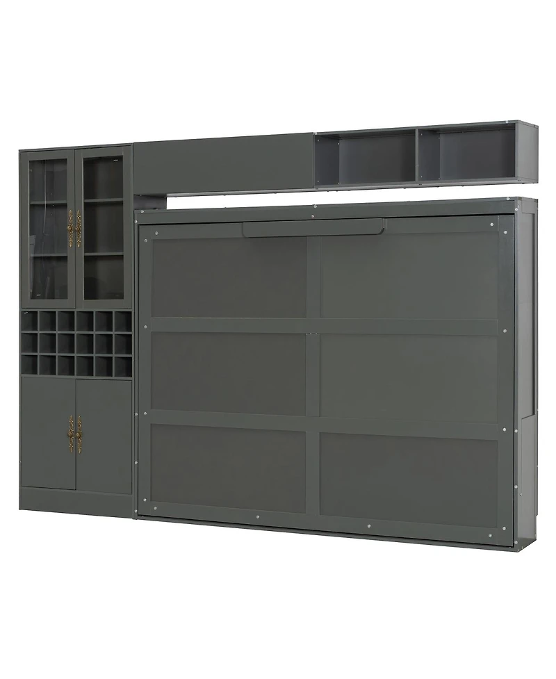 Streamdale Furniture Queen Murphy Bed with Sofa, Shelves