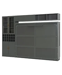 Streamdale Furniture Queen Murphy Bed with Sofa, Shelves