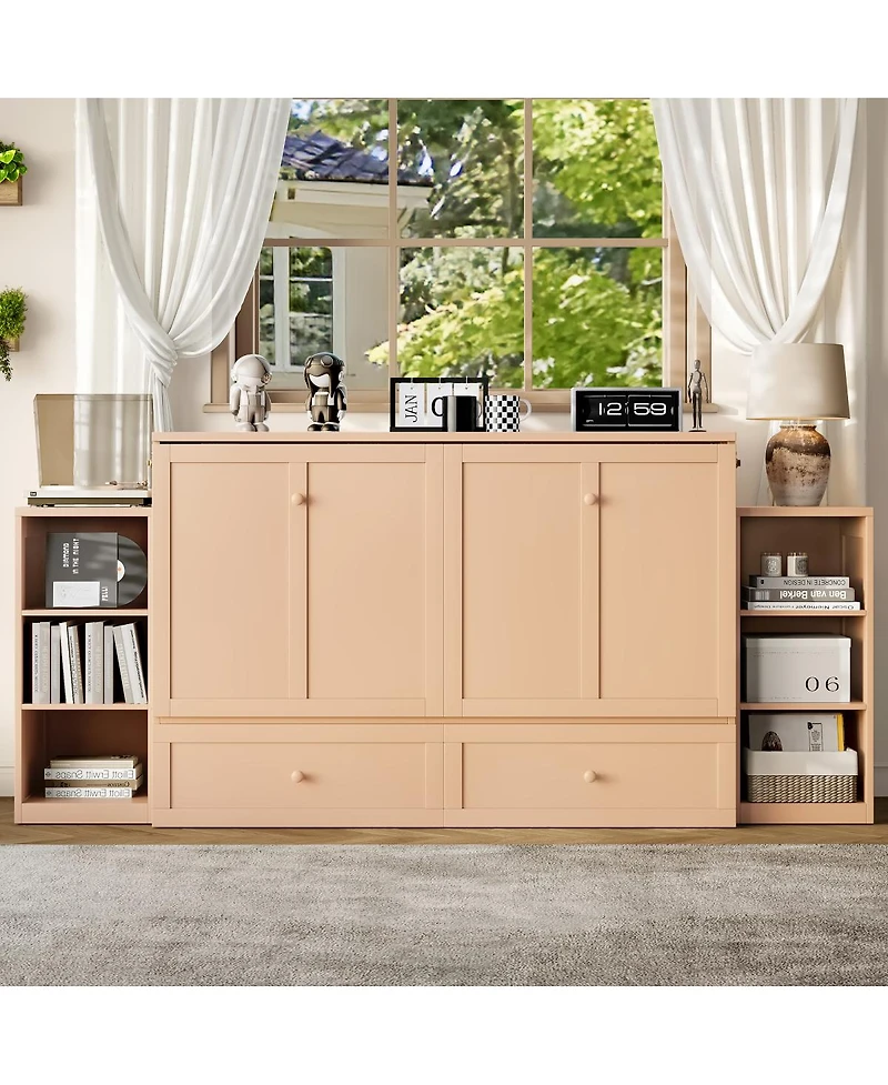 Streamdale Furniture Murphy Bed with Storage Drawers and Shelves
