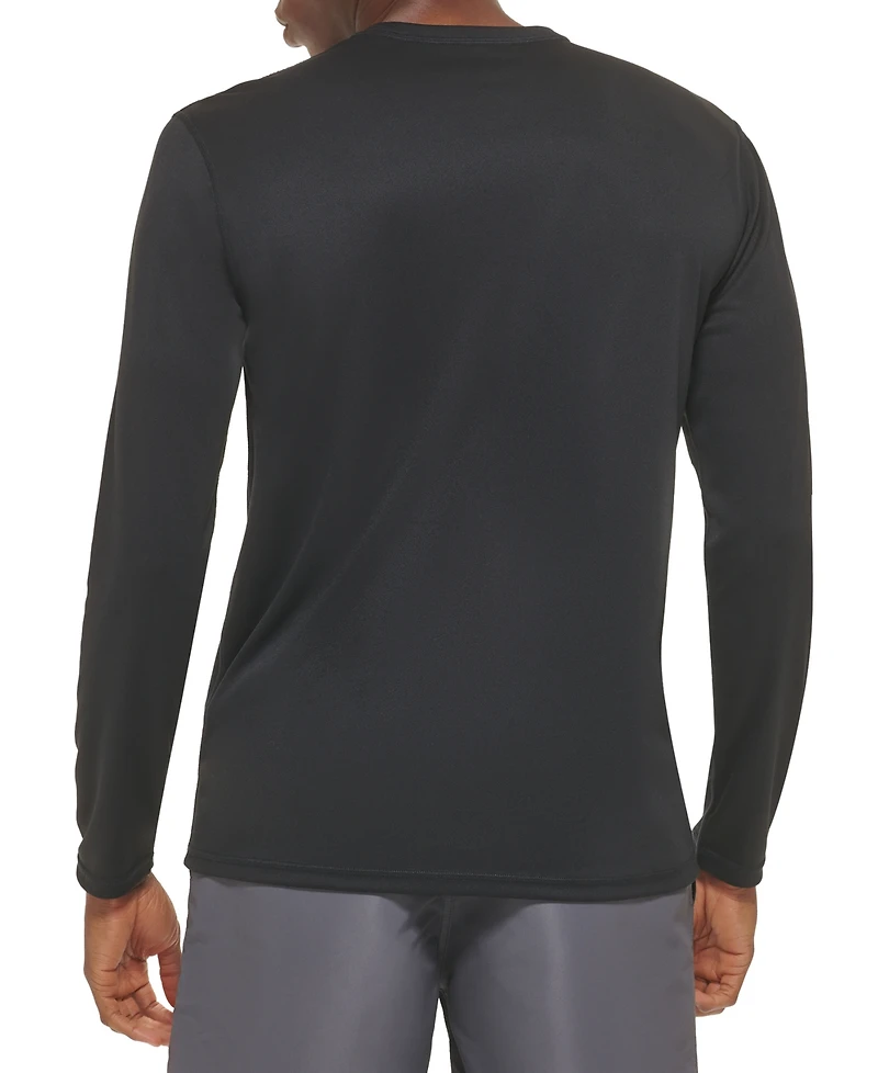 Calvin Klein Men's Long-Sleeve Quick-Dry Logo Performance Rash Guard