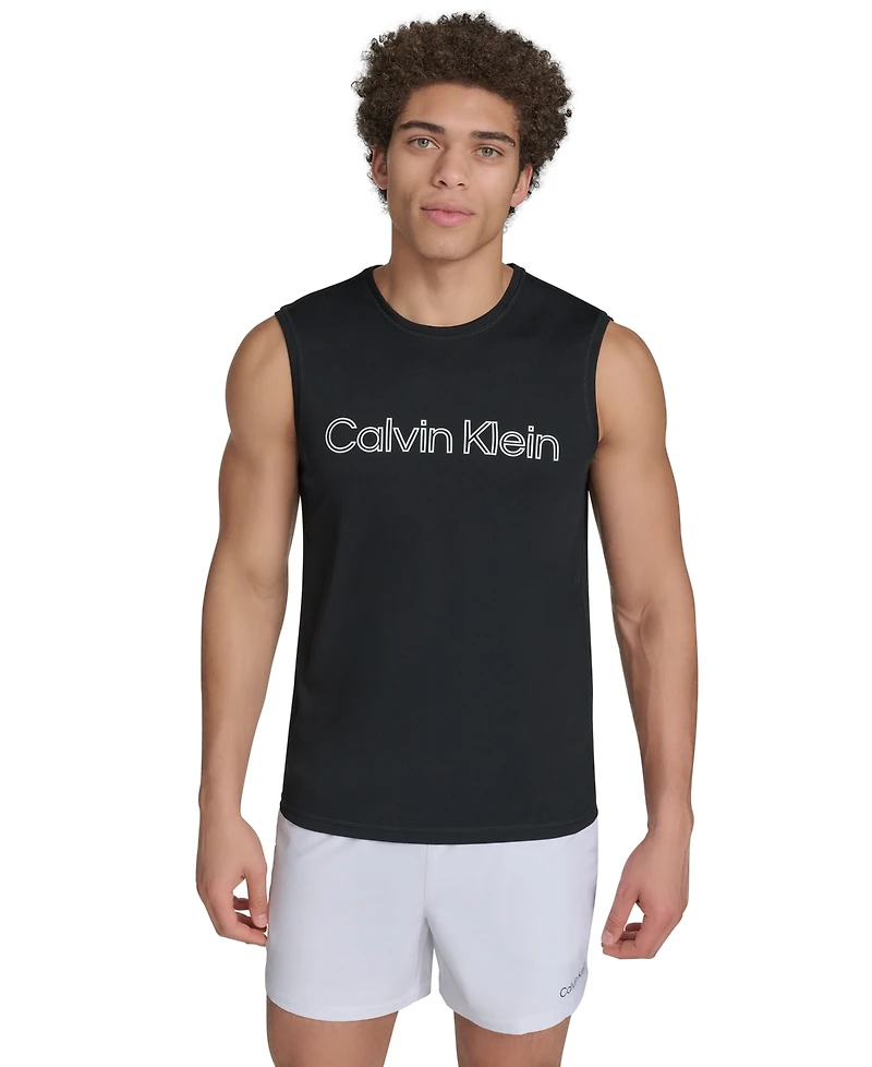 Calvin Klein Men's Logo Rash Guard