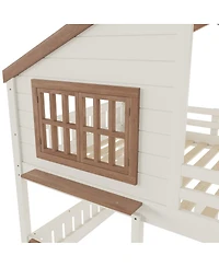 Streamdale Furniture House Bunk Bed With Bookshelf