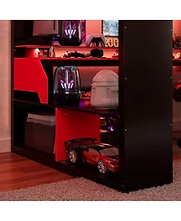 Streamdale Furniture Wood Loft Bed with Power, Usb-c, Cable Mgmt, Rgb
