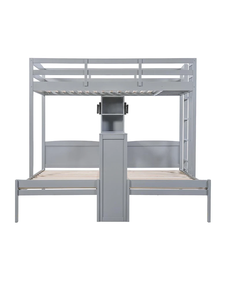 Streamdale Furniture Bunk Bed with Desk, Shelves and Lamp