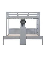 Streamdale Furniture Bunk Bed with Desk, Shelves and Lamp