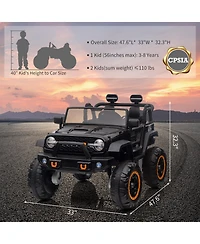 homfan 24v 2 Seater Electric Ride On Truck, 4 Wheel Battery Powered Car Toy with Remote Control for Boys and Girls Ages 3 to 8