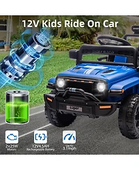 homfan 12V Plastic and Metal Remote-Control Spring-Suspension Ride-On Truck, Ages 3-5