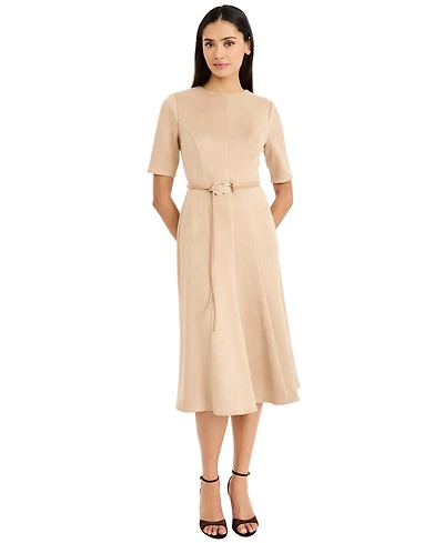 Maggy London Women's Short-Sleeve Fit and Flare Dress