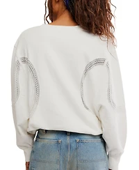 Free People Women's Love Lace Oversized Pull-On Sweatshirt