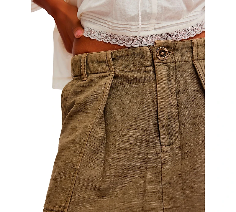 Free People Women's Utility A-Line Mini Skirt