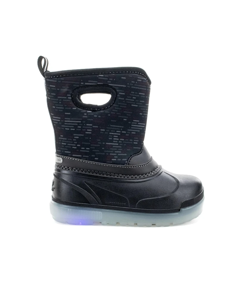 Western Chief Little Boys ( 1 to 13 ) Travali Lighted Faux Fur Neoprene Cold Weather Boot