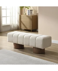 sumyeg Chenille Upholstered Dining Bench for Room, Bedroom, Entryway or Living 300 lbs Weight Capacity