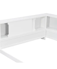 Streamdale Furniture Wood Daybed with Storage Shelves, Usb and Led