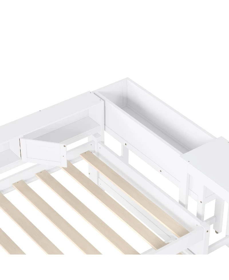 Streamdale Furniture Twin Daybed With Trundle, Storage, Shelves and Desk