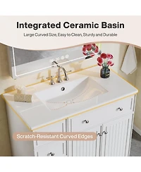 Tribesigns 36" Bathroom Vanity with Sink, Modern Bathroom Sink Cabinet with 3 Drawers and 2 Doors