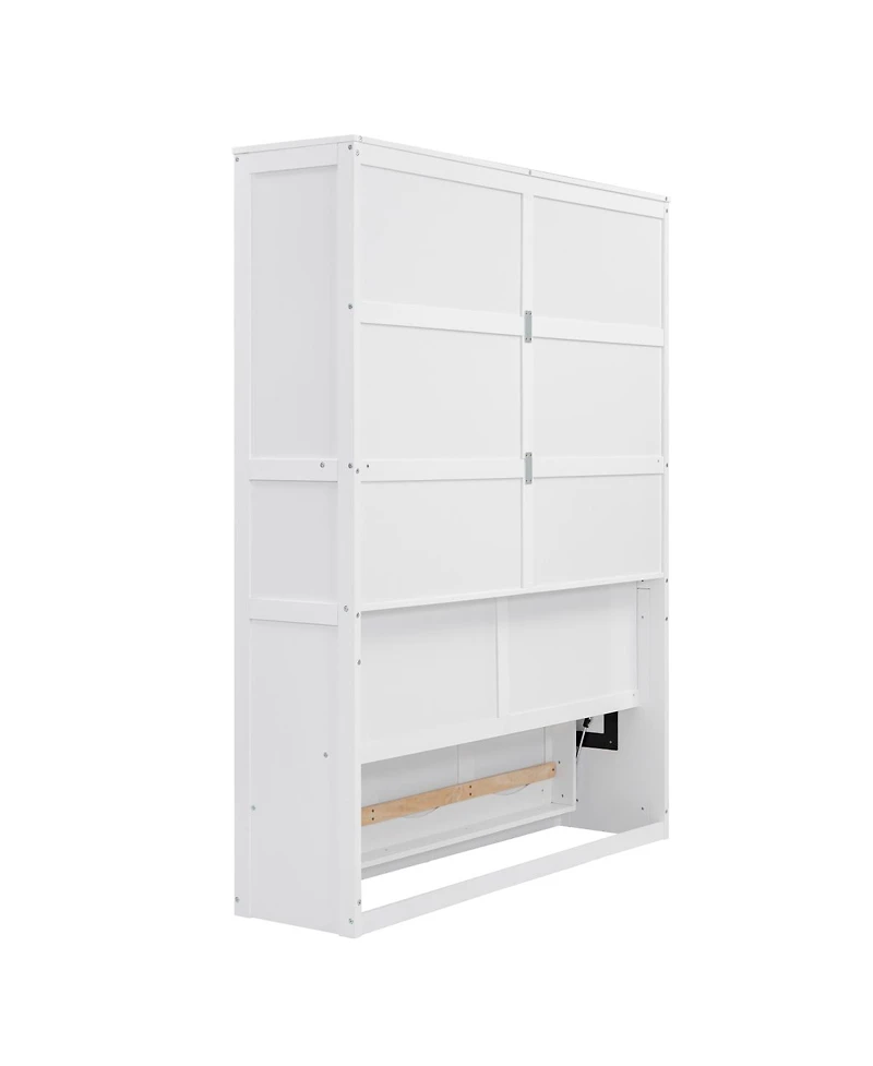 Streamdale Furniture Queen Size Murphy Bed Wall Bed with Shelves