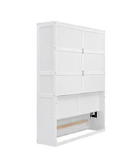 Streamdale Furniture Queen Size Murphy Bed Wall Bed with Shelves