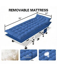 Aofar 2 Pack Camping Folding Bed With Mattress Oxford Portable Heavy Duty