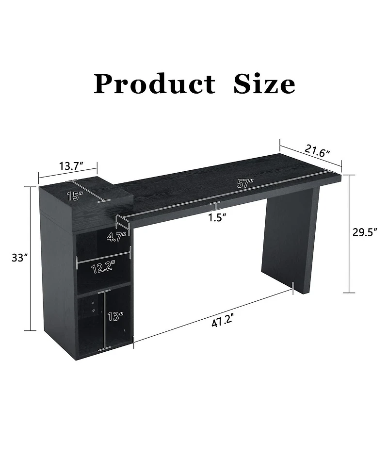 Streamdale Furniture Modern Wood Grain 2-Tier Sofa Side Table