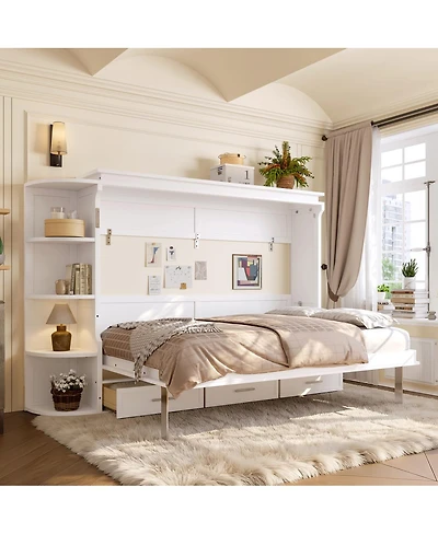 Streamdale Furniture Murphy Bed with Shelf, Cabinets, Drawers