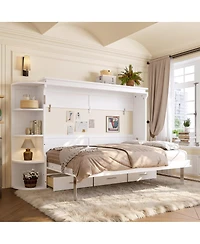 Streamdale Furniture Murphy Bed with Shelf, Cabinets, Drawers