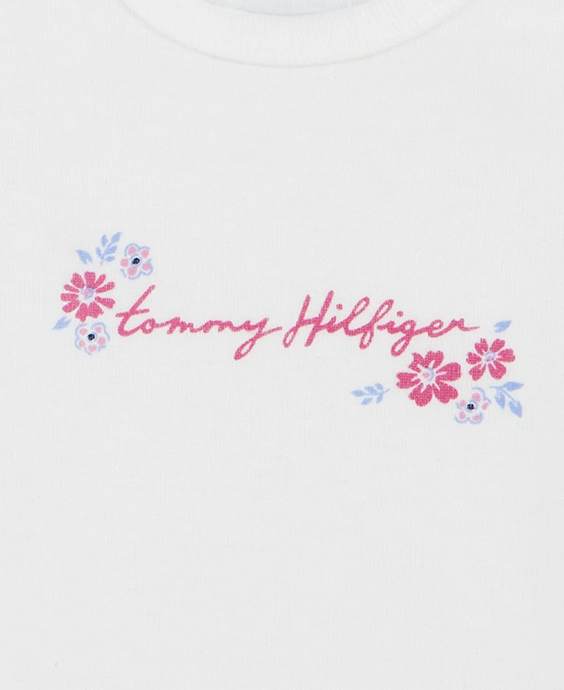 Tommy Hilfiger Baby Girls' Short-Sleeve Bodysuit, 4-Pack