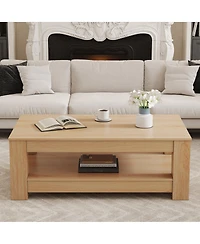 Streamdale Furniture Modern Wood Double-Layered Coffee Table