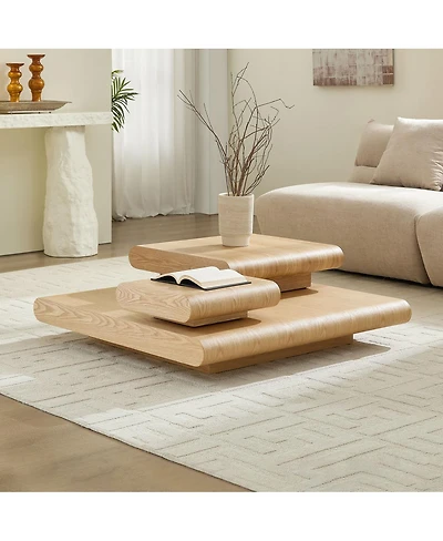 Streamdale Furniture Modular Stacking Coffee Table - Wood Look, No Assembly
