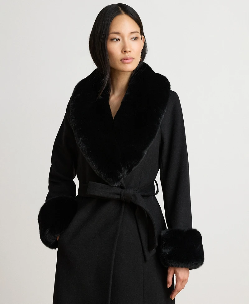 Lauren Ralph Women's Wool-Blend Wrap Coat