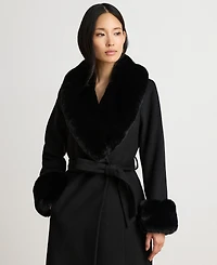 Lauren Ralph Women's Wool-Blend Wrap Coat