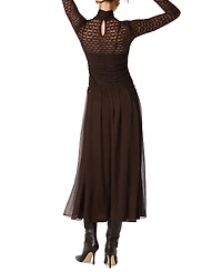 Astr the Label Women's Mixed-Media Lace Bodice Maxi Dress