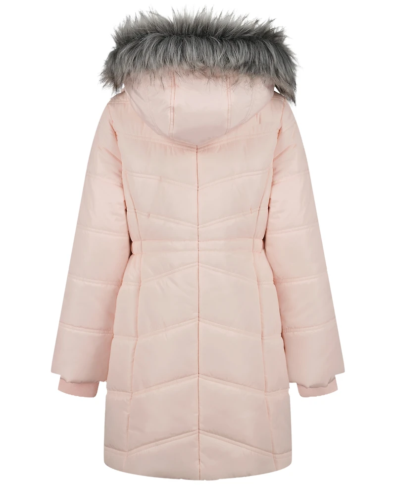 Calvin Klein Girls' 7-16 Aerial Hooded Puffer Jacket
