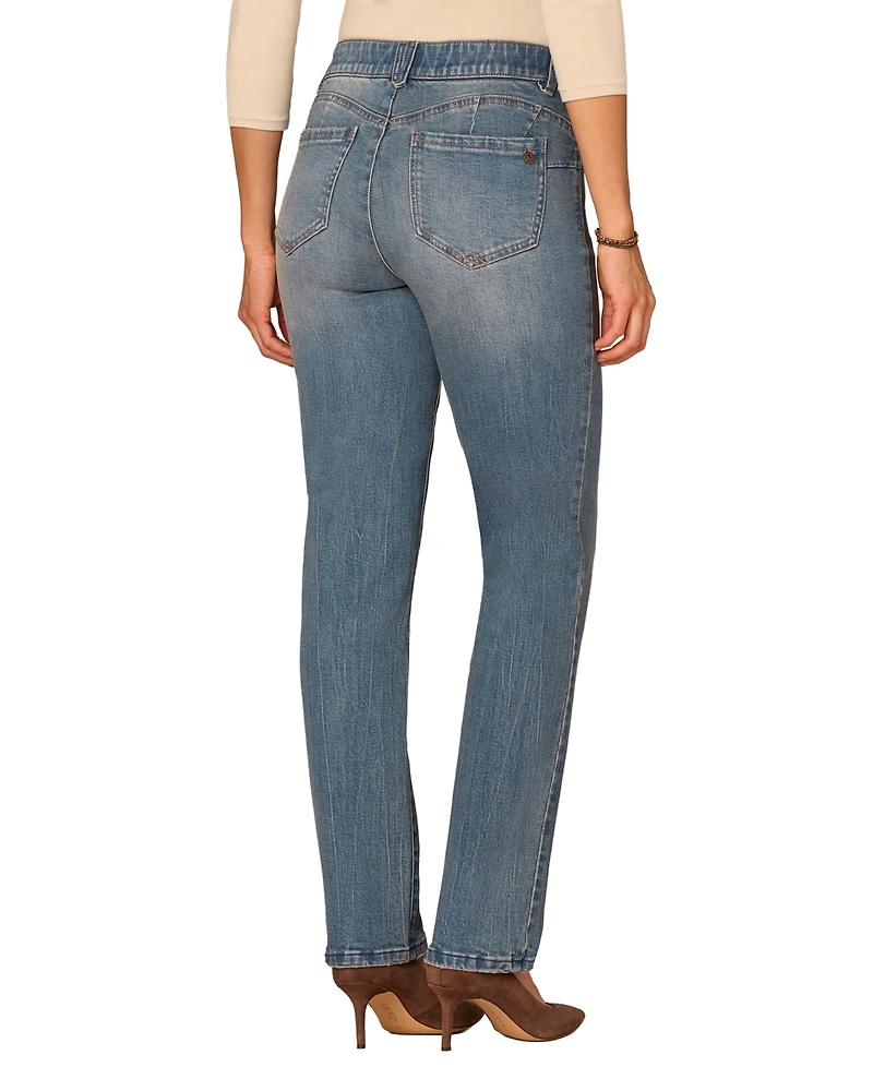 Democracy Petite Mid-Rise Straight Jeans