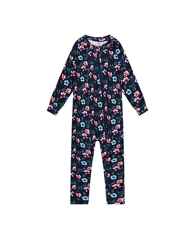Deux par Little and Big Girl (6-14) One Piece Thermal Underwear Floral Print