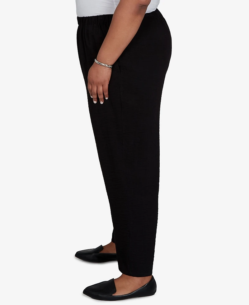 Alfred Dunner Plus Travel Advisory Crinkle Texture Ankle Pants