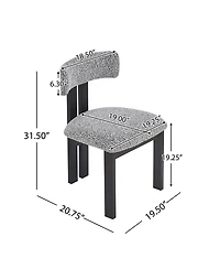 Boyel Living 2-Piece Modern Armless Dining Chairs, Metal Legs, Minimalist Kitchen Chairs