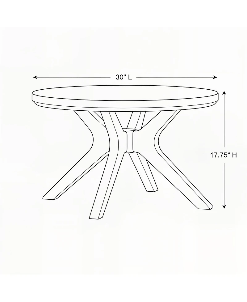 Sunset Living Furniture 30" Round Coffee Table with Cross Legs