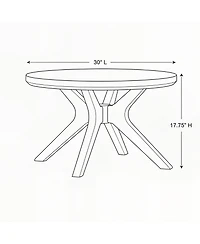 Sunset Living Furniture 30" Round Coffee Table with Cross Legs
