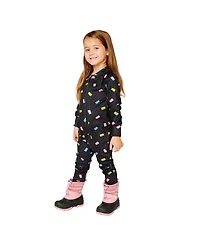 Deux par Deux Toddler Girl One Piece Thermal Underwear Printed Gummy Bears