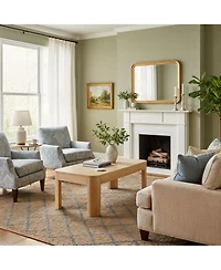 Sunset Living Furniture Modern Rounded Rectangular Coffee Table