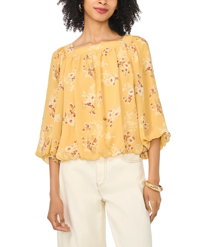 Vince Camuto Women's Square Neck Bubble Blouse