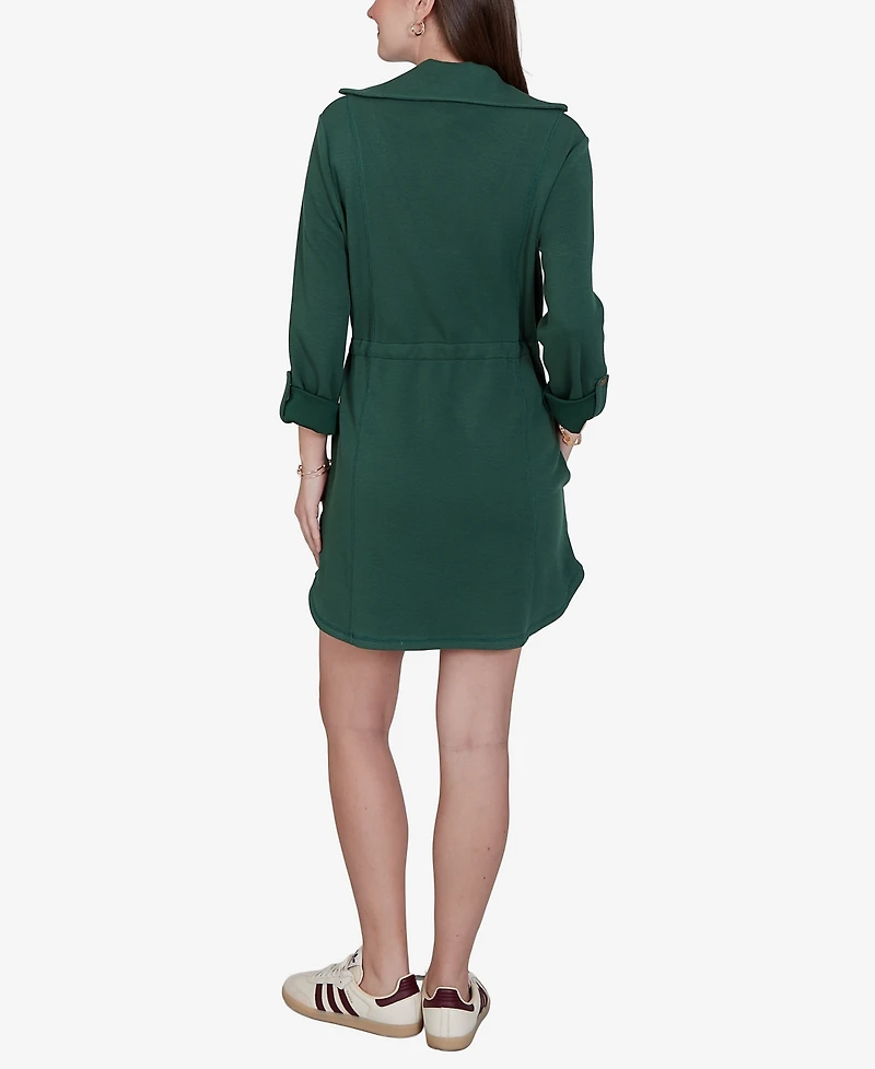 Ruby Rd. Petite Stripe Trim Drawstring Waist Dress